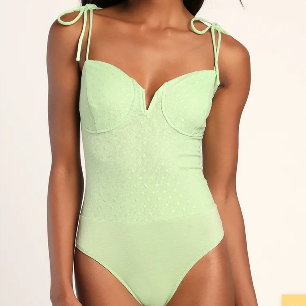 Light green bodysuit, Swiss dot bodysuit